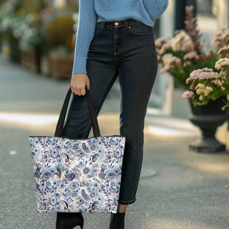 Carton Border Collie Dupont Paper Tote Bags Ladybug Daisy Reusable Handbag USA Flag Skull Shoulder Bag Shopping Work