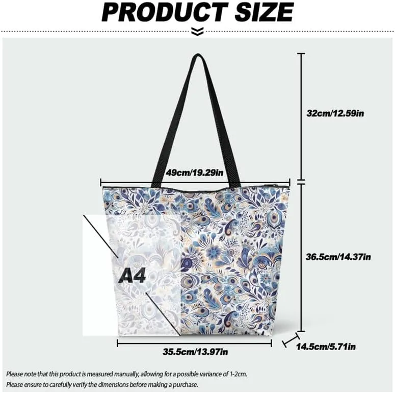 Carton Border Collie Dupont Paper Tote Bags Ladybug Daisy Reusable Handbag USA Flag Skull Shoulder Bag Shopping Work