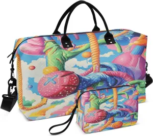 Cartoon Rope Figure Sports Gym Bag for Women Men Travel Duffel Bag Weekend Overnight Carry on Bag with Toiletry Bag Yoga Bag for Workout Swimming Yoga Plane Hospital