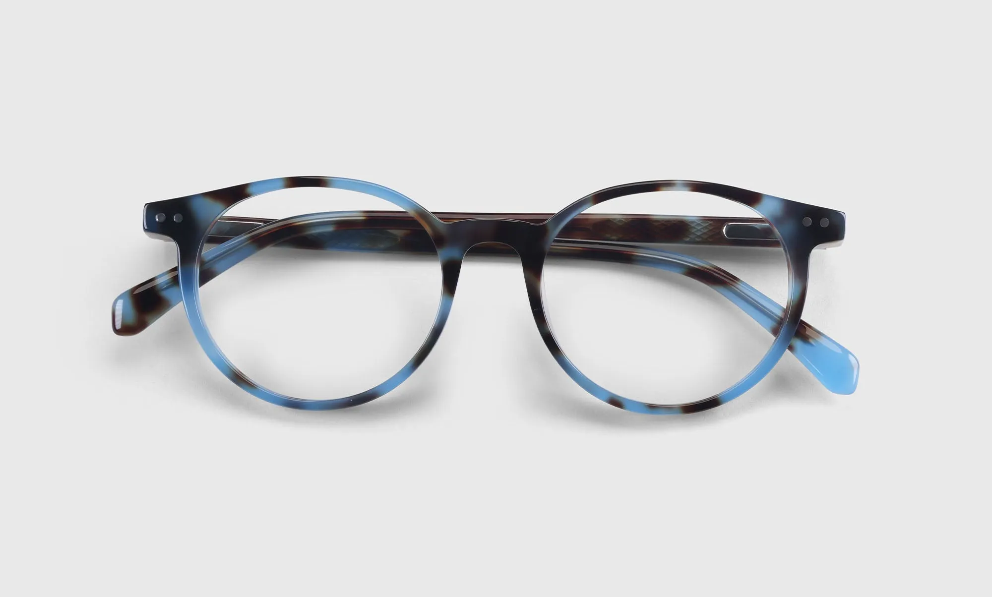 Case Closed Average Color 14 - Sky Blue Tortoise Front and Temples