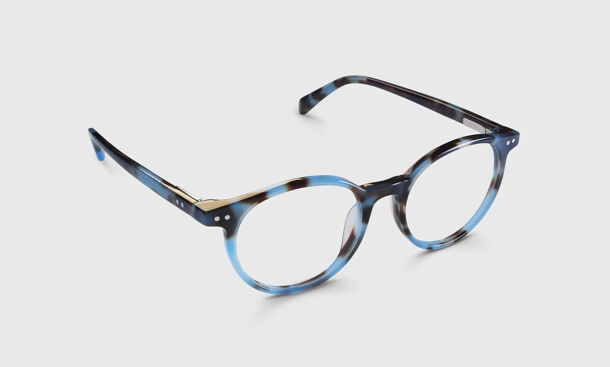 Case Closed Average Color 14 - Sky Blue Tortoise Front and Temples