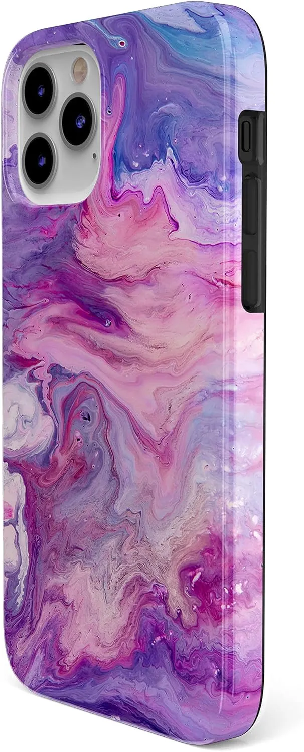 Casely iPhone 12/12 Pro Case | Tie Dying Over You Purple Marble | Classic Ultra-Slim Design