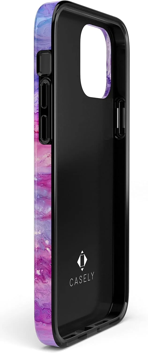 Casely iPhone 12/12 Pro Case | Tie Dying Over You Purple Marble | Classic Ultra-Slim Design