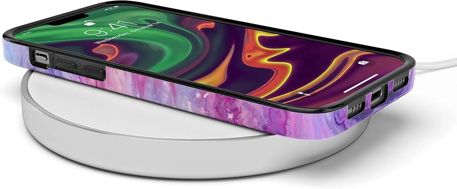 Casely iPhone 12/12 Pro Case | Tie Dying Over You Purple Marble | Classic Ultra-Slim Design