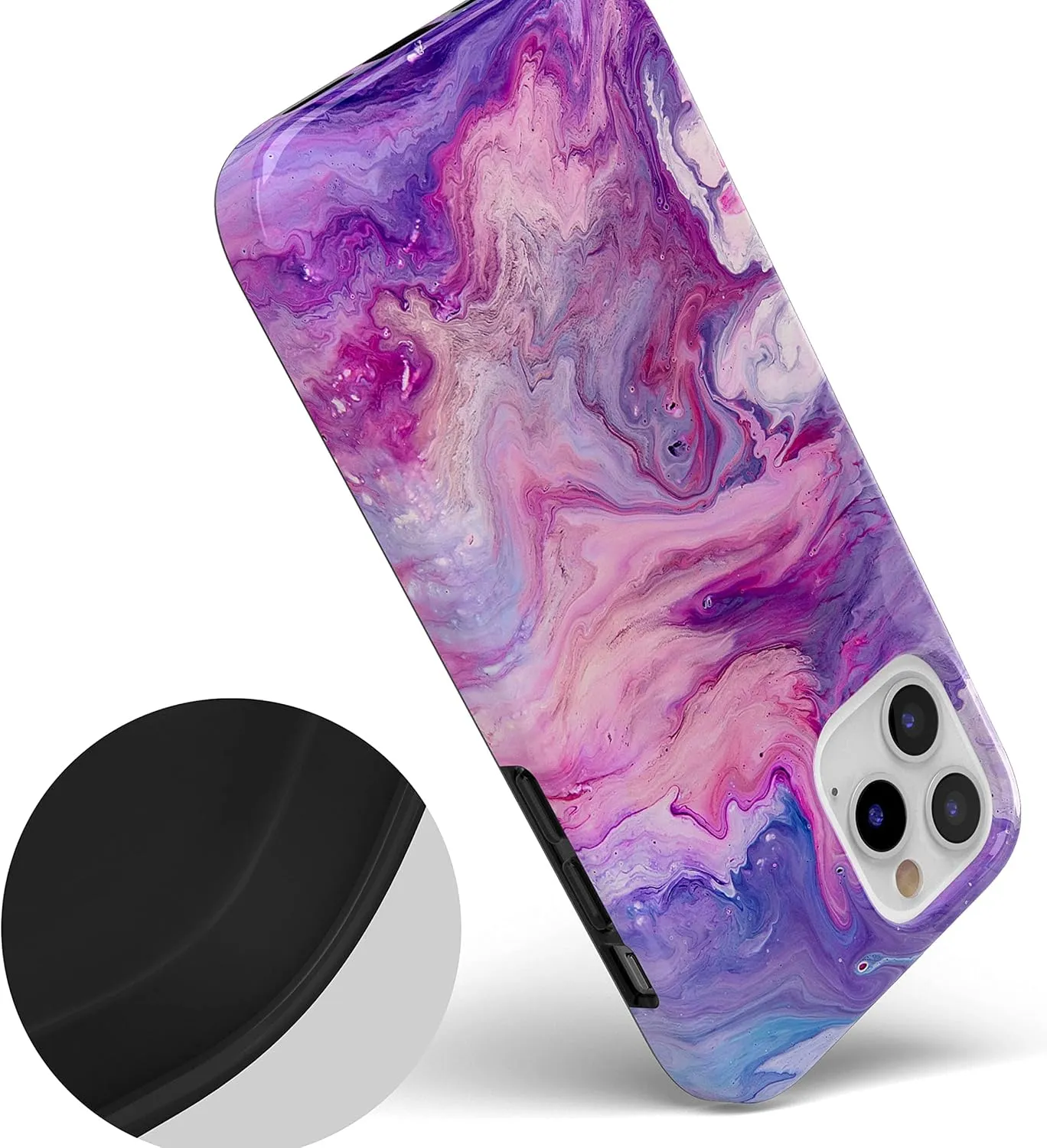 Casely iPhone 12/12 Pro Case | Tie Dying Over You Purple Marble | Classic Ultra-Slim Design