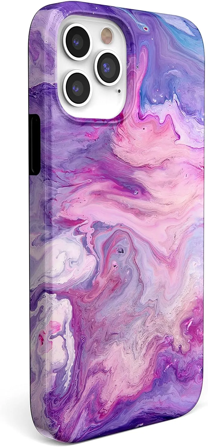 Casely iPhone 12/12 Pro Case | Tie Dying Over You Purple Marble | Classic Ultra-Slim Design