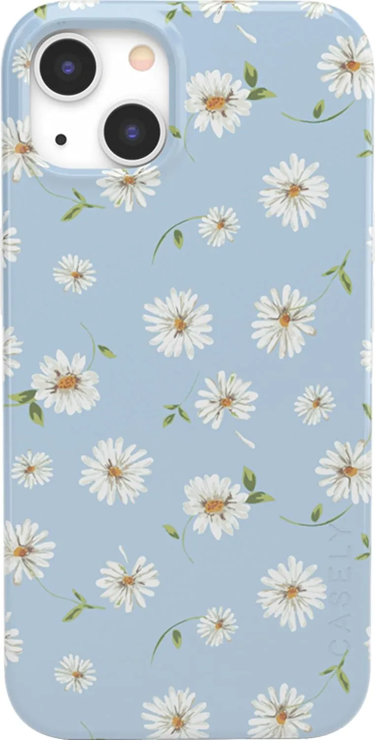 Casely iPhone 13 Case | Compatible with MagSafe | Daisy Daydream Baby Blue Floral Case