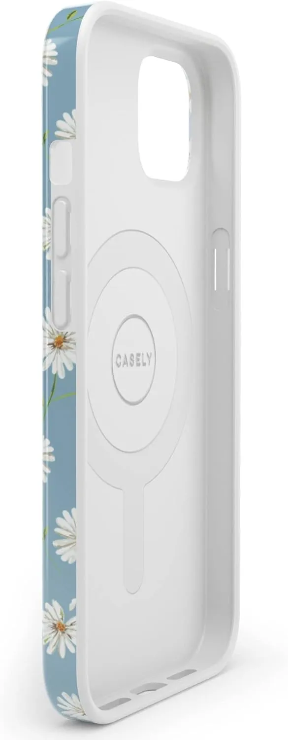 Casely iPhone 13 Case | Compatible with MagSafe | Daisy Daydream Baby Blue Floral Case