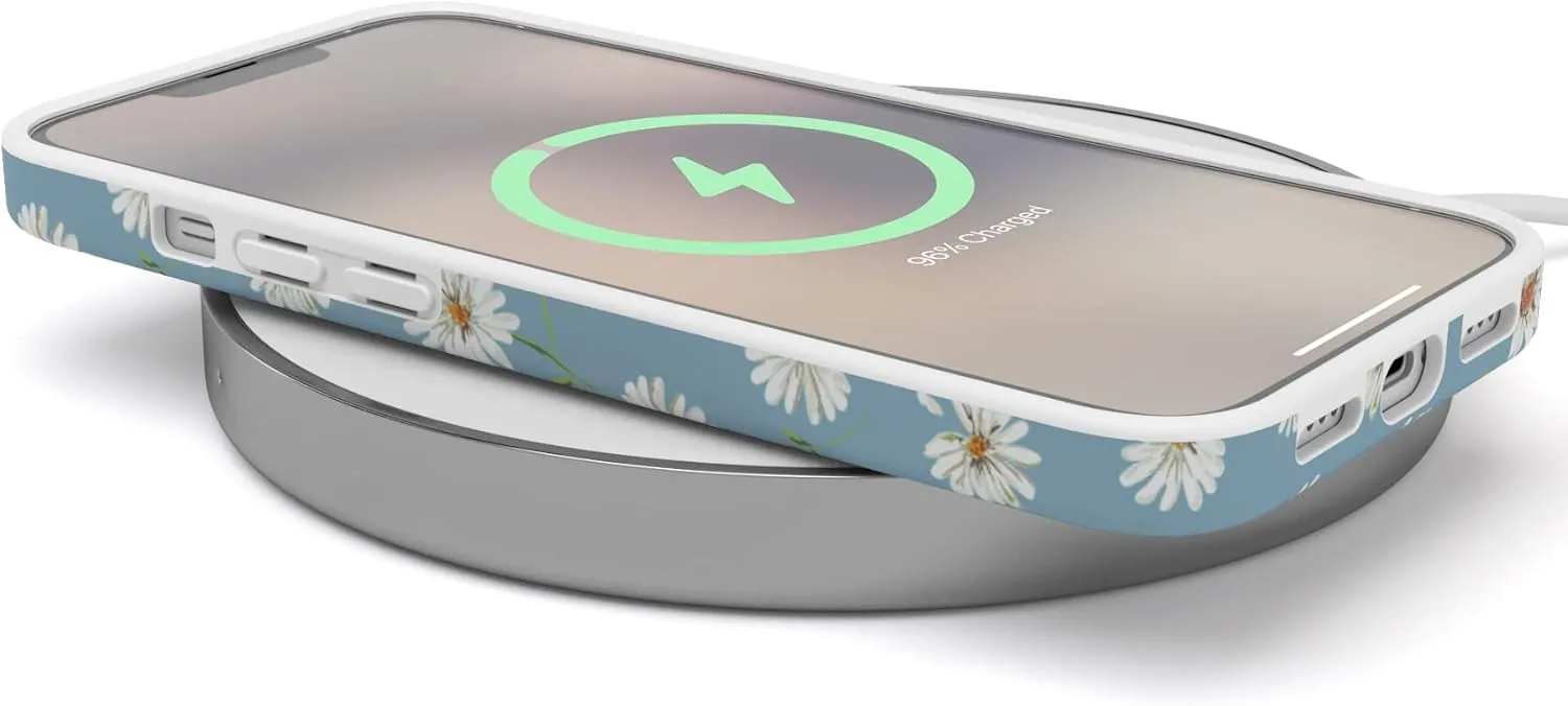 Casely iPhone 13 Case | Compatible with MagSafe | Daisy Daydream Baby Blue Floral Case
