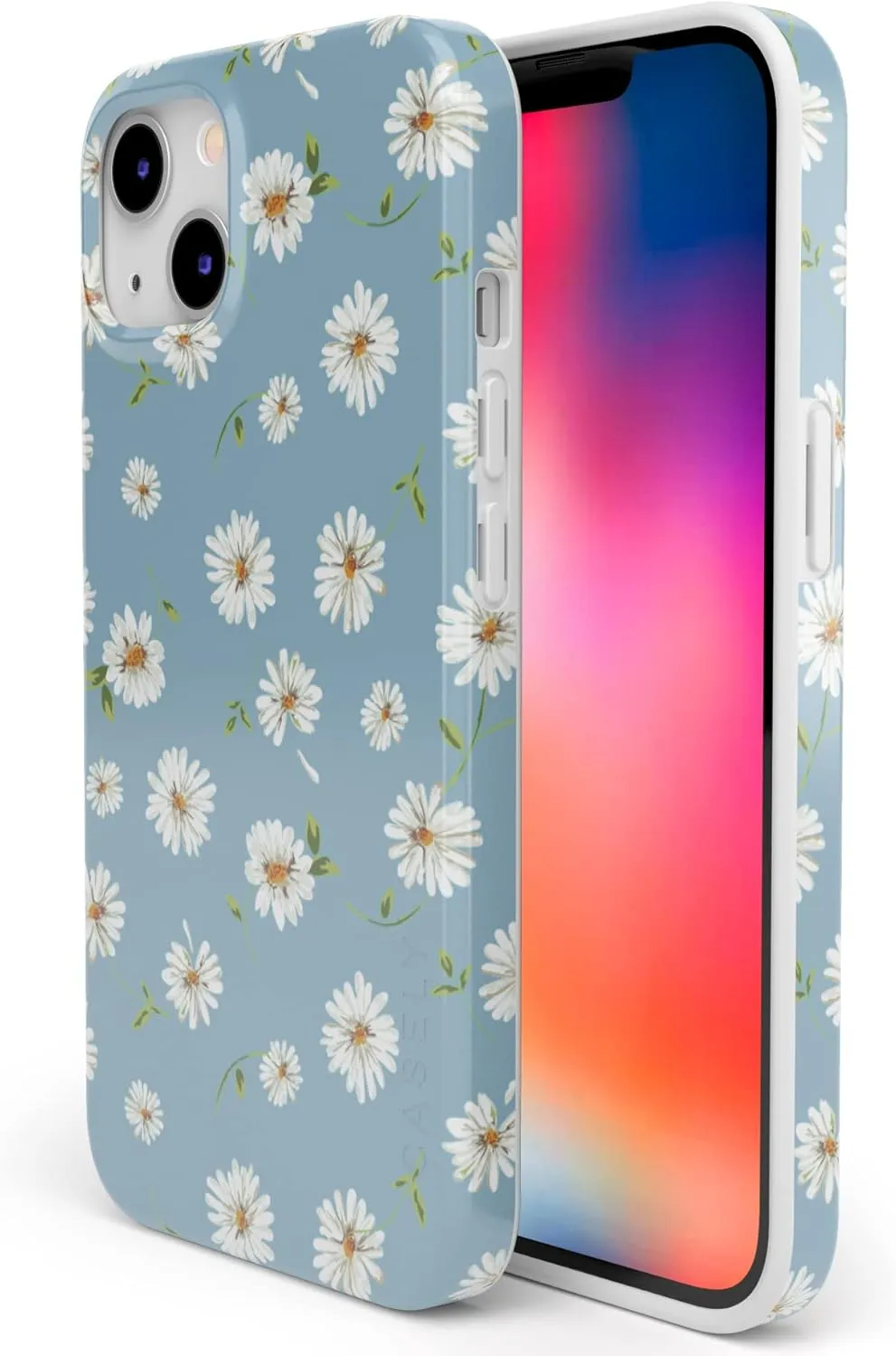 Casely iPhone 13 Case | Compatible with MagSafe | Daisy Daydream Baby Blue Floral Case