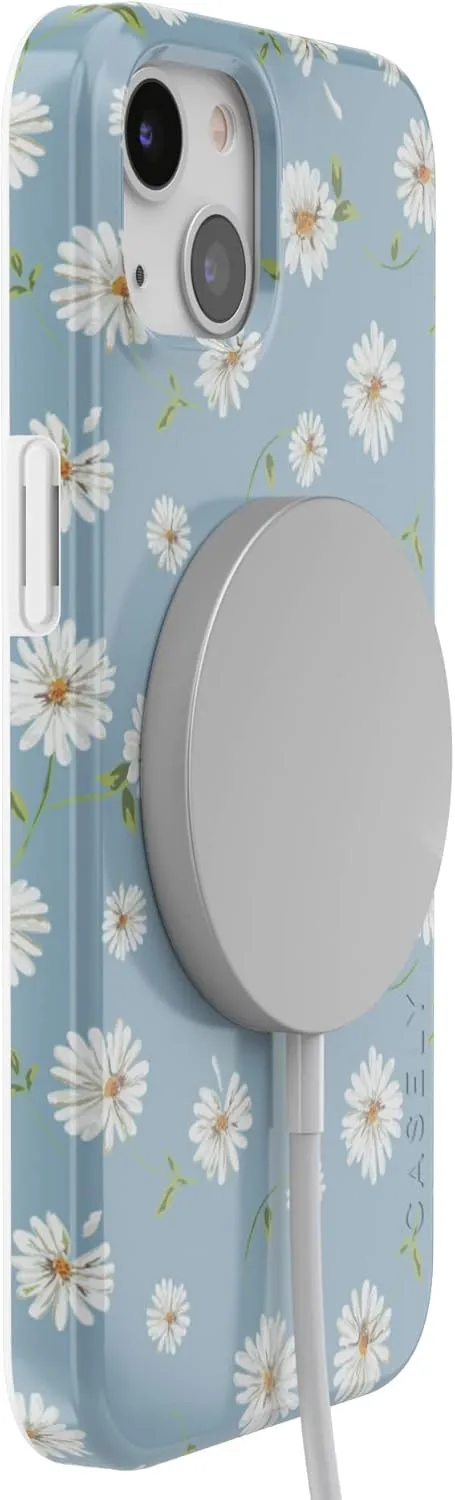 Casely iPhone 13 Case | Compatible with MagSafe | Daisy Daydream Baby Blue Floral Case