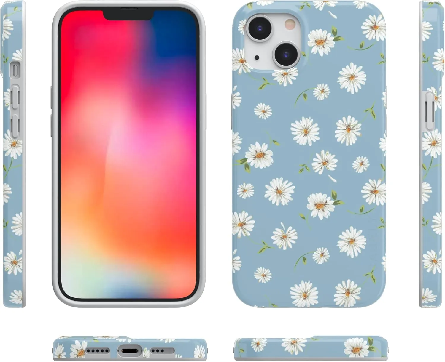 Casely iPhone 13 Case | Compatible with MagSafe | Daisy Daydream Baby Blue Floral Case