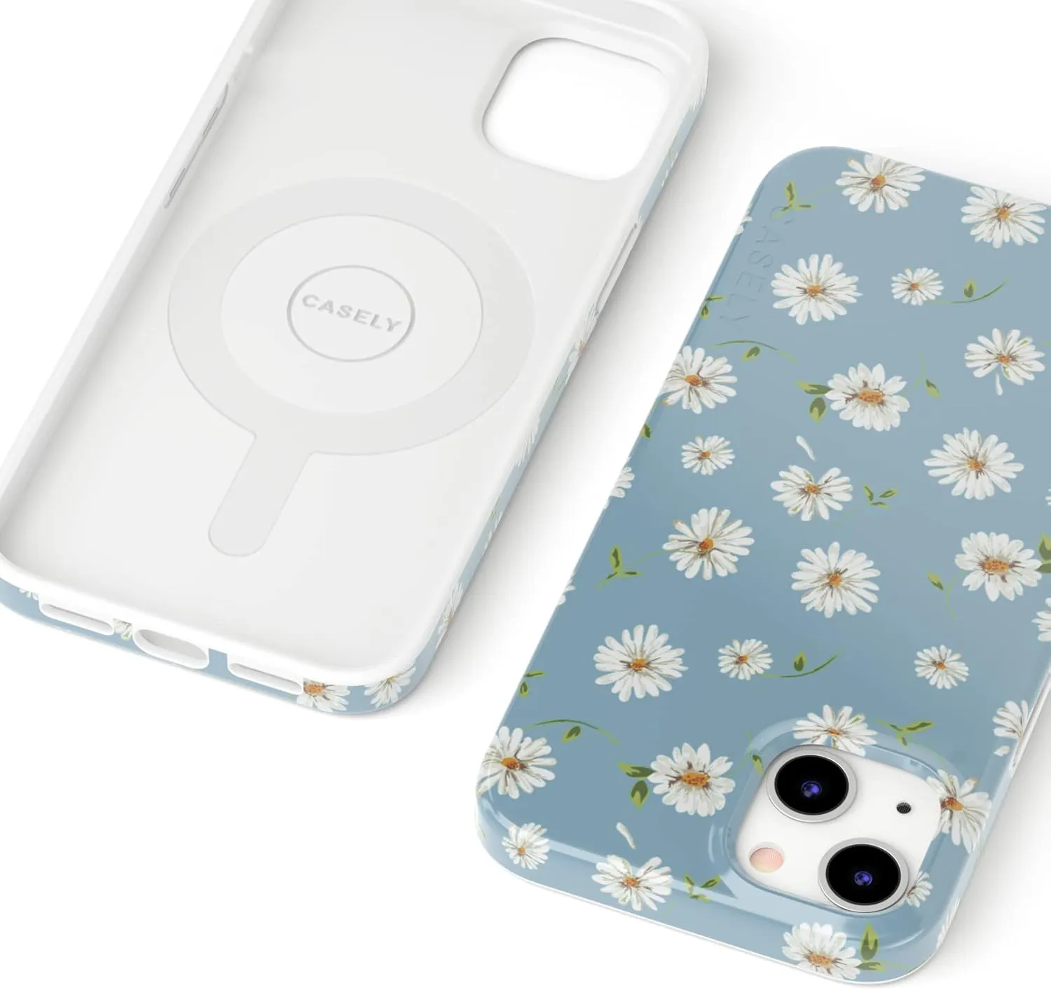 Casely iPhone 13 Case | Compatible with MagSafe | Daisy Daydream Baby Blue Floral Case