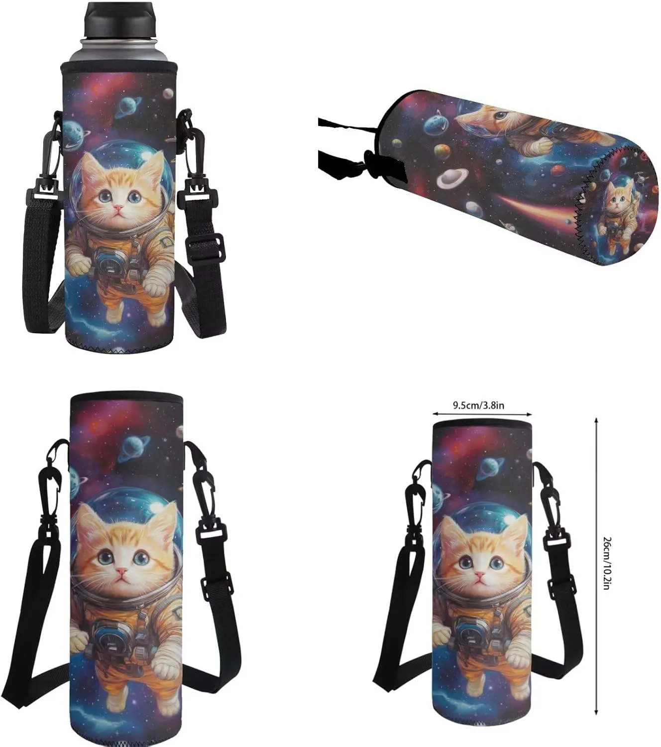 Cat Backpacks for Girls with Lunch Box Astronaut Kindergarten Backpack for Girls with Lunchbox Heavy Duty 4 in 1 Set Kids Back Pack Travel Knapsack Daypack