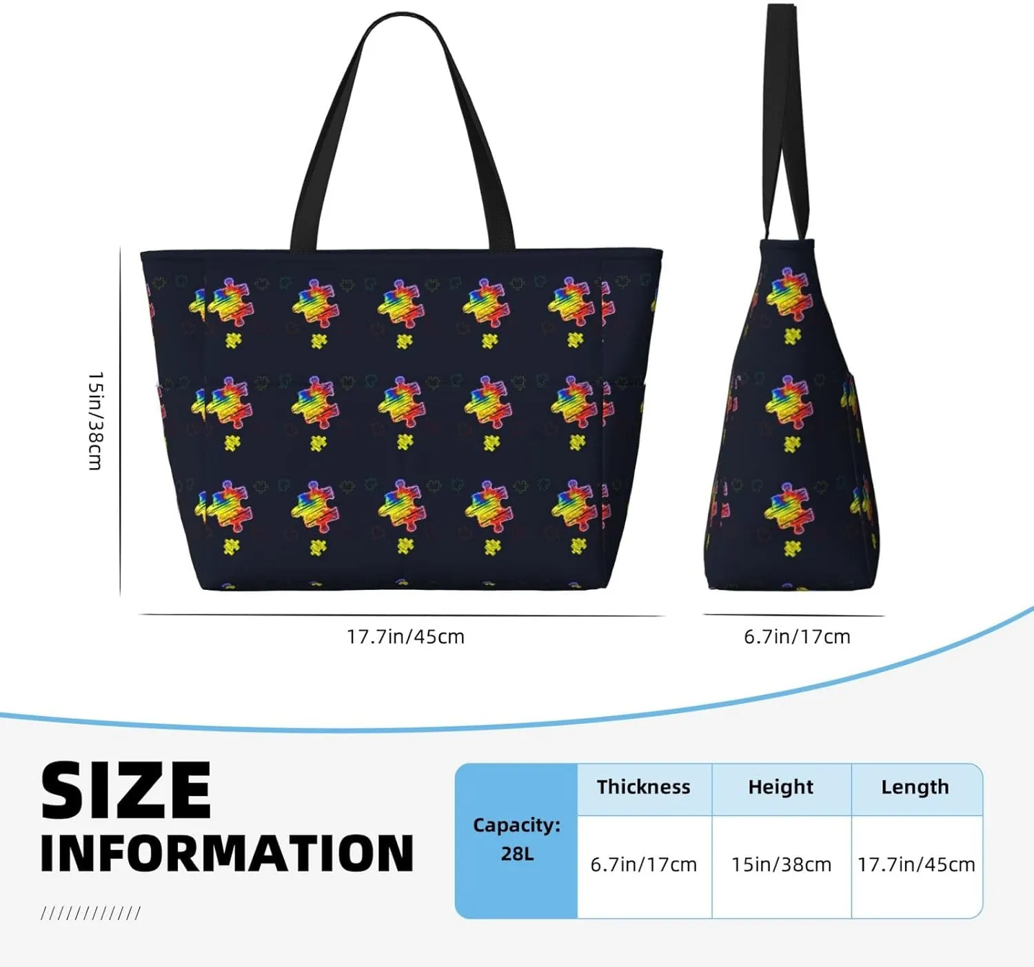 Cat Dad Beach Bag Women Tote Bag Pool Bag With Zipper For Gym Grocery Travel With Wet Pocket