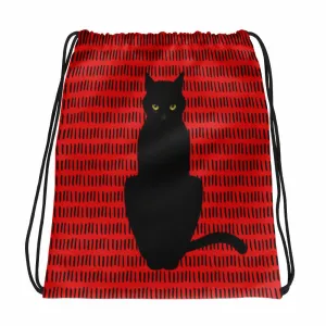 Cat Noir Panther 'Red Savanna' Drawstring bag
