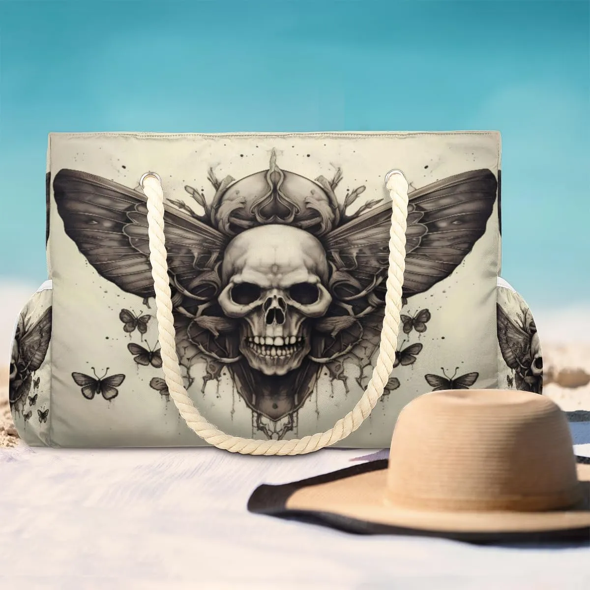 cfpolar Large Beach Bag, Waterproof Sandproof Beach Tote Bag with Zipper