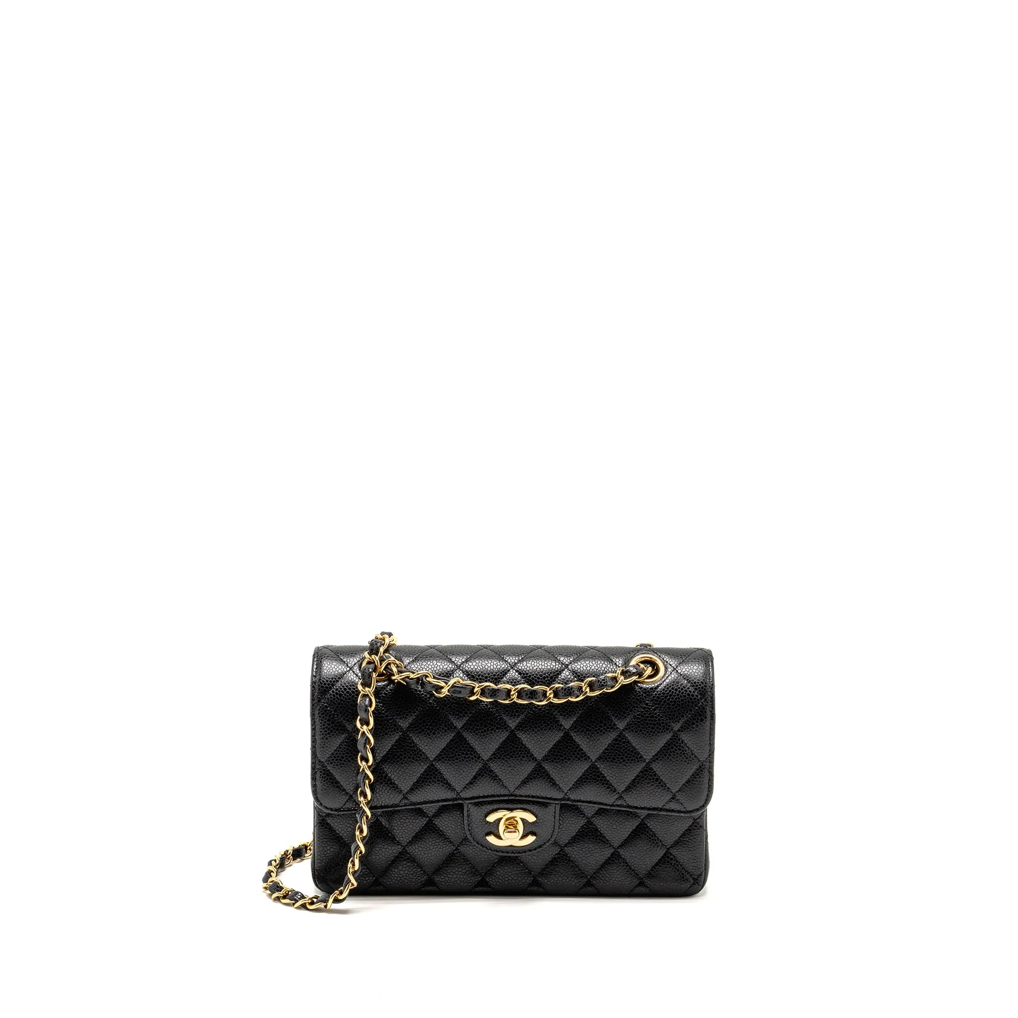 Chanel Flap Caviar Classic Black Fast international shipping Bag Double Wholesale deals  Small (Microchip)