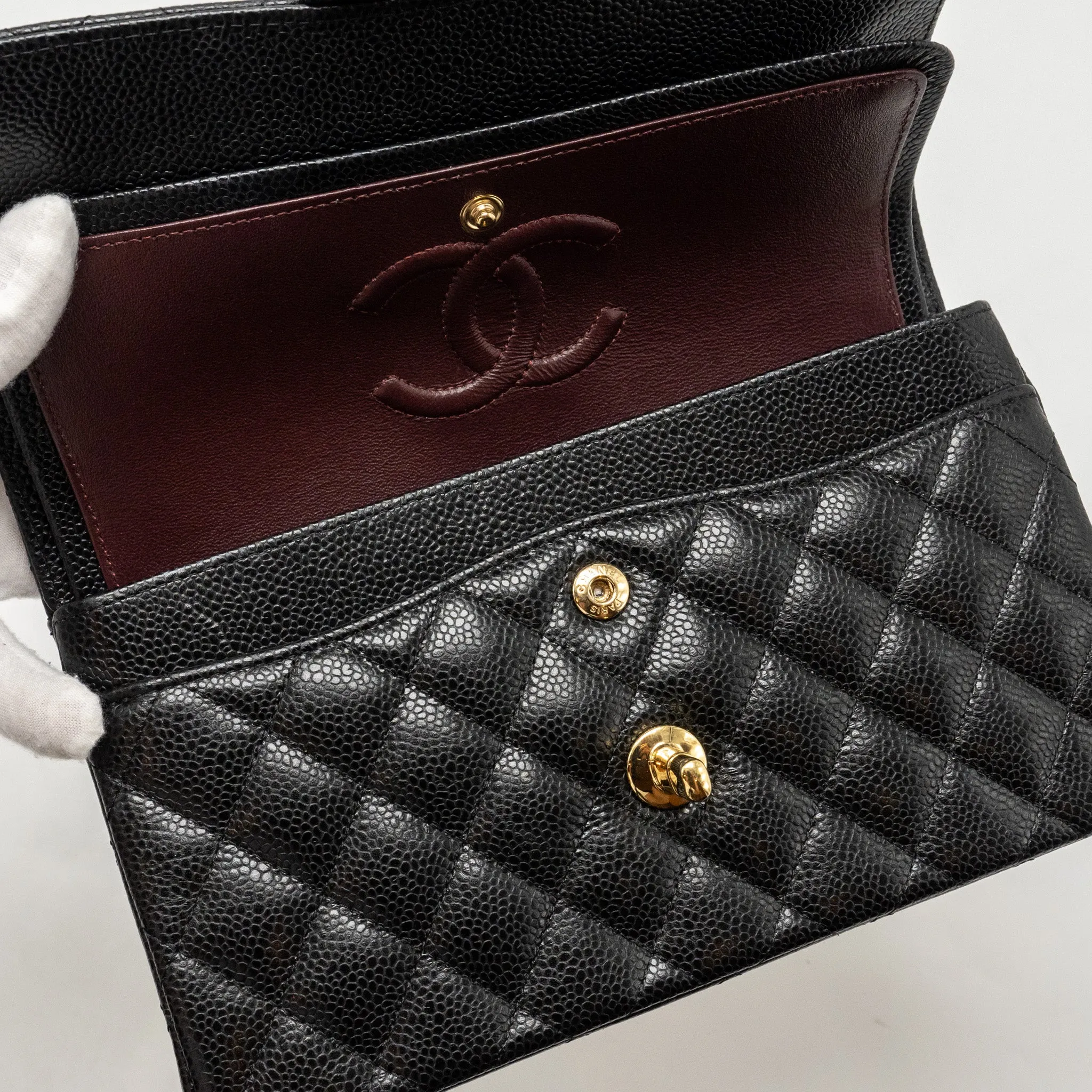 Chanel Flap Caviar Classic Black Fast international shipping Bag Double Wholesale deals  Small (Microchip)
