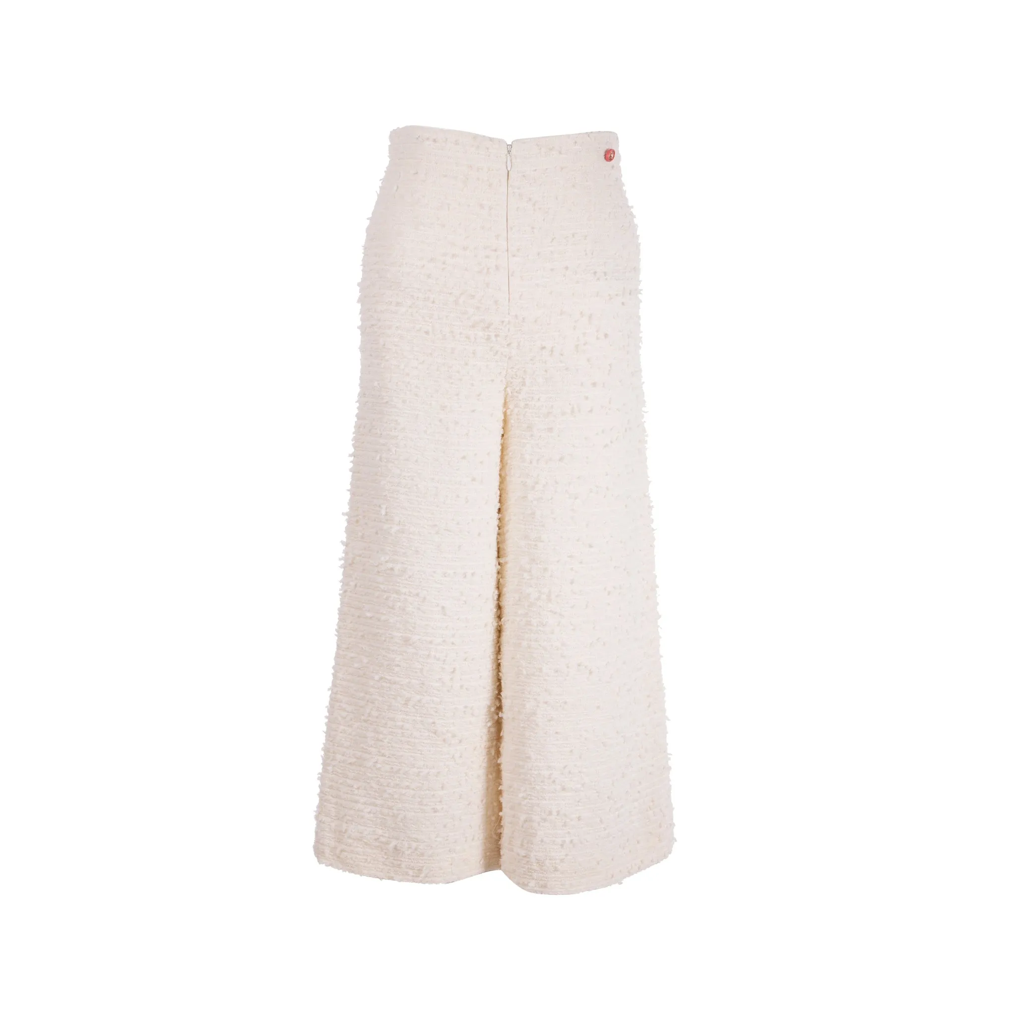 Chanel tweed white Positive feedback wide size pents leg Buy-more-save-more 34