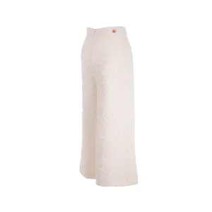 Chanel tweed white Positive feedback wide size pents leg Buy-more-save-more 34