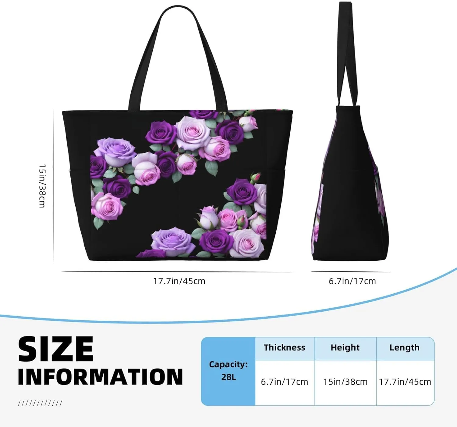 CHAOS MONKEY Women Large Beach Bag Sandproof Waterproof Travel Weekender Foldable Tote Bag for Pool Vacation Gym