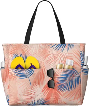 CHAOS MONKEY Women Large Beach Bag Sandproof Waterproof Travel Weekender Foldable Tote Bag for Pool Vacation Gym