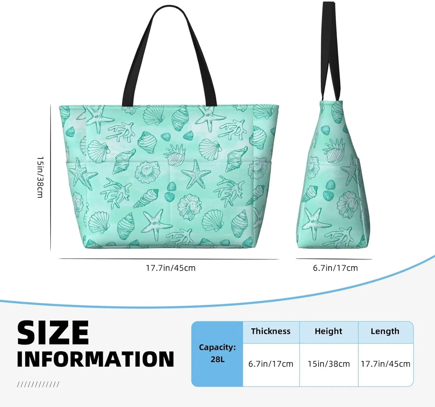 CHAOS MONKEY Women Large Beach Bag Sandproof Waterproof Travel Weekender Foldable Tote Bag for Pool Vacation Gym