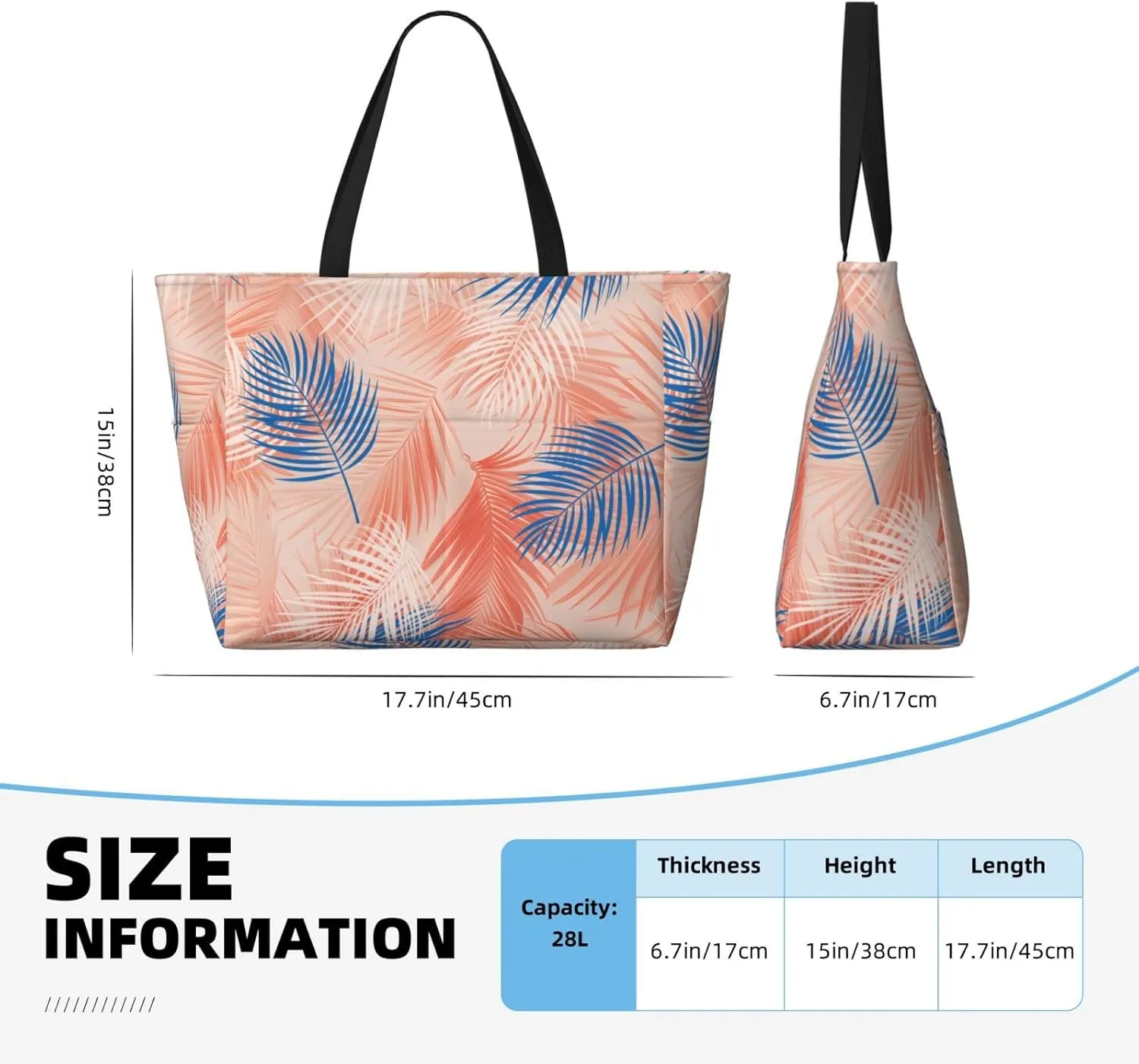 CHAOS MONKEY Women Large Beach Bag Sandproof Waterproof Travel Weekender Foldable Tote Bag for Pool Vacation Gym