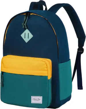 Chase Chic Kids Backpack for Boys - 17 inch School Backpacks for Toddler Girls Fits 6 to 12 Years Old - Lightweight Water Resistant Preschool Bookbag for Travel Daycare (Blue)
