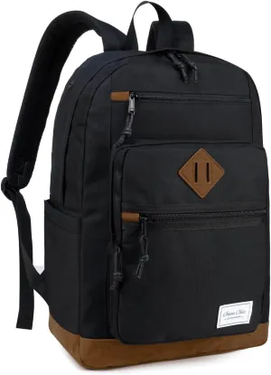 Chase Chic School Backpack for Men Women,Water Resistant Bookbag/Schoolbag/Daypack for Teen Boys Girls High School,College,Work,Travel Black