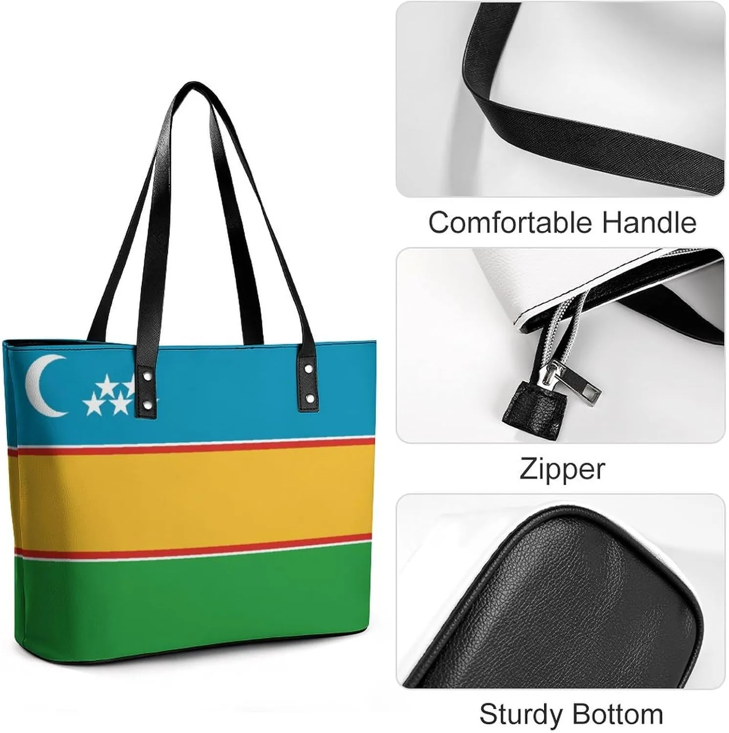 Chic British Virgin Lslands Flag Leather Tote Bag for Women Spacious and Stylish Design