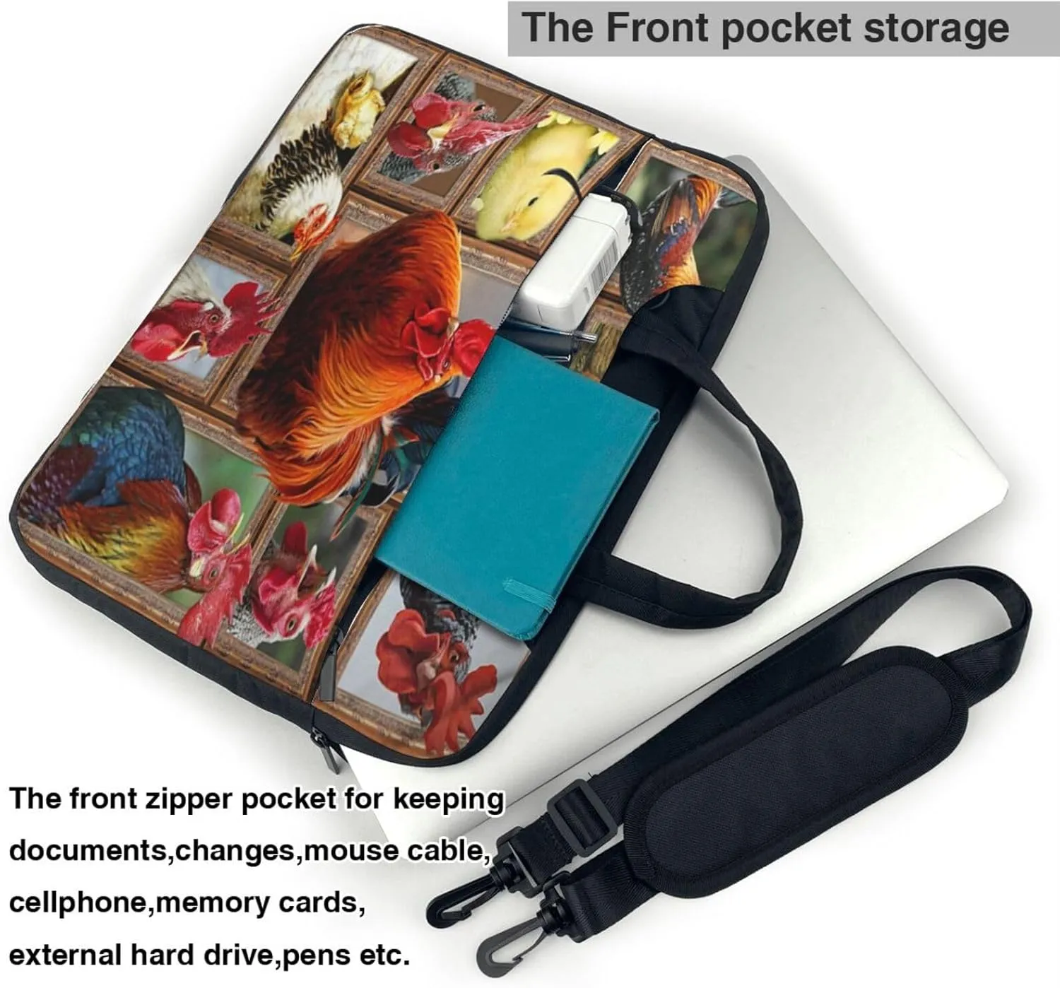Chicken Cute Chickens Shoulder bag Carrying Case bag Sleek Design Durable and Water-Repellent