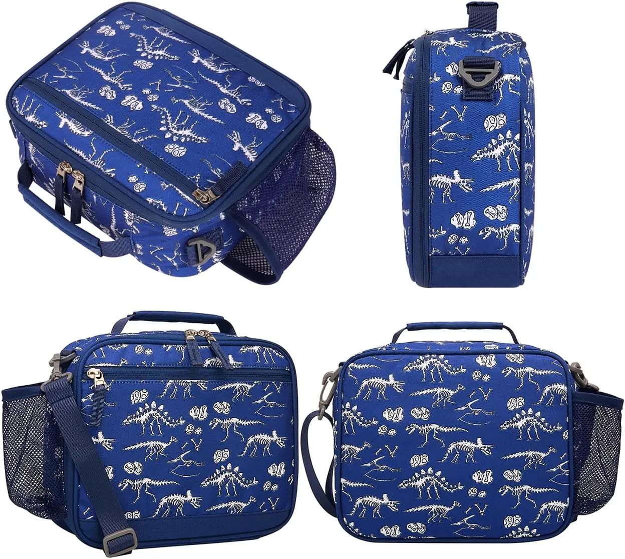 Choco Mocha Dinosaur Lunch Box for Boys Kids Lunch Box for Boys Lunch Boxes for School Boys Lunchbox for Kids Fossil Lunch Bag with Shoulder Strap for Toddler Preschool Kindergarten kids 3yrs  Blue