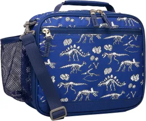 Choco Mocha Dinosaur Lunch Box for Boys Kids Lunch Box for Boys Lunch Boxes for School Boys Lunchbox for Kids Fossil Lunch Bag with Shoulder Strap for Toddler Preschool Kindergarten kids 3yrs  Blue