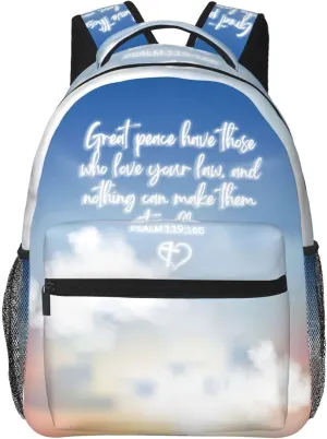 Christian Bible Laptop Backpack Jesus Backpack Travel Bag Laptop Computer Cross Backpack Bag for Women Men