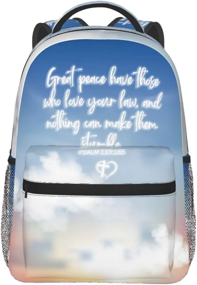 Christian Bible Laptop Backpack Jesus Backpack Travel Bag Laptop Computer Cross Backpack Bag for Women Men