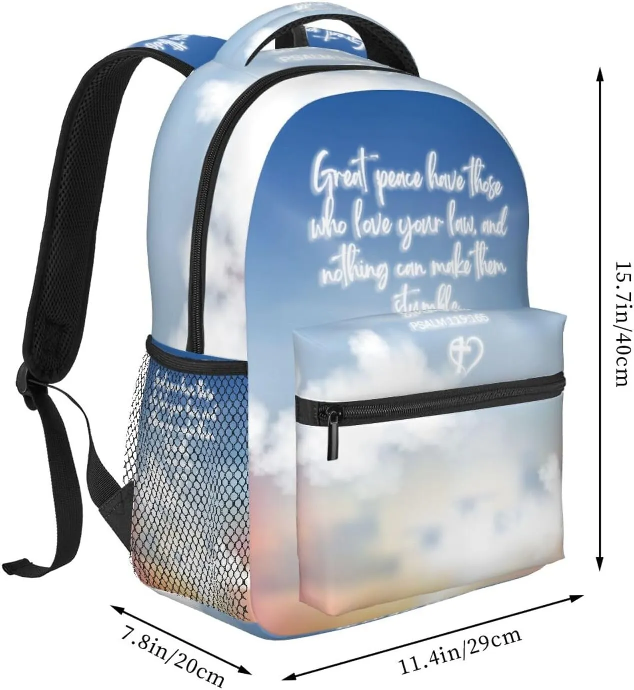 Christian Bible Laptop Backpack Jesus Backpack Travel Bag Laptop Computer Cross Backpack Bag for Women Men