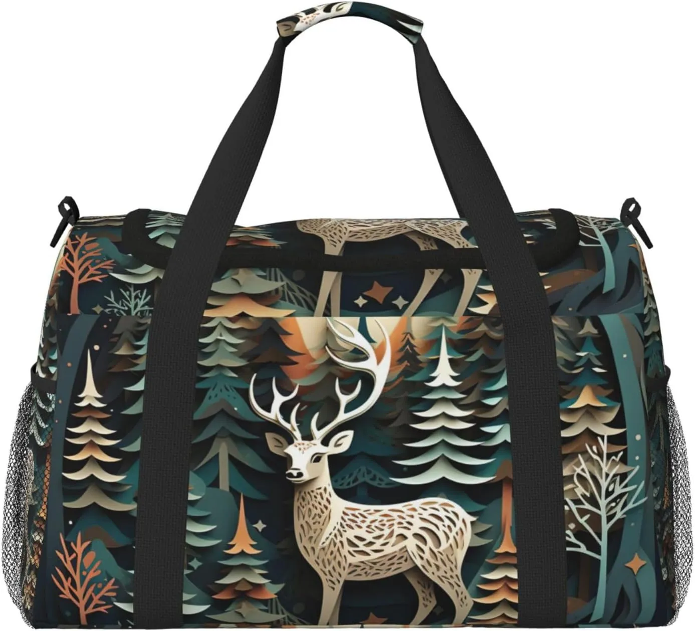Christmas Deer print Carry on Bag Underseat forTraveling Personal Item Bag Travel Duffel Bag Gym Bag for Women Men