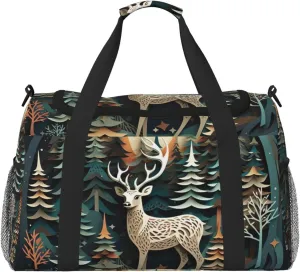 Christmas Deer print Carry on Bag Underseat forTraveling Personal Item Bag Travel Duffel Bag Gym Bag for Women Men