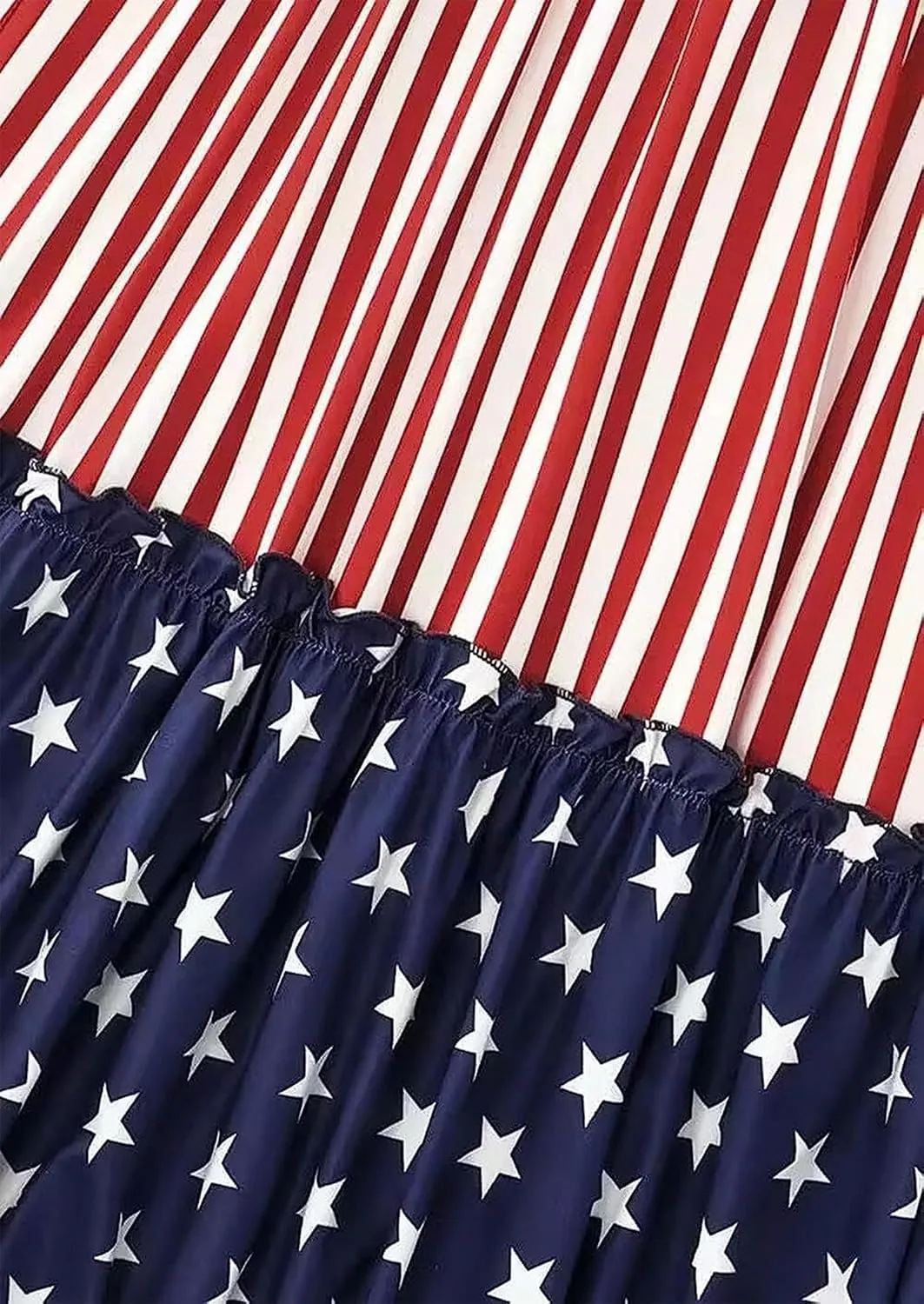 CHUNTIANRAN American Flag Star Vertical Striped Ruffled Mini Dress Women 4th of July Patriotic Dresses Casual Tank Dress