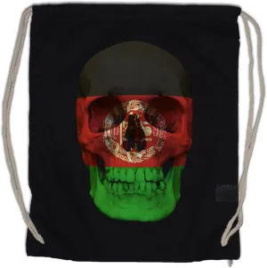 Classic Afghanistan Skull Flag Drawstring Bag Gym Sack