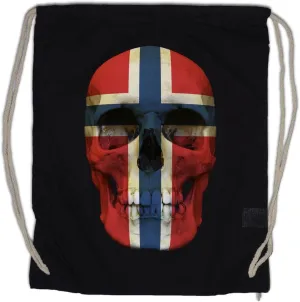 Classic Norway Skull Flag Drawstring Bag Gym Sack