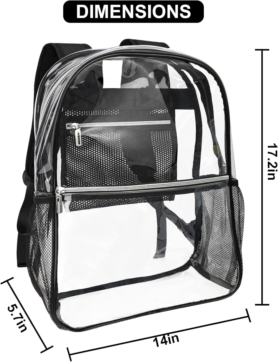 Clear Backpack Heavy Duty TPU Transparent Backpack for Sports,Work,Security Travel.…