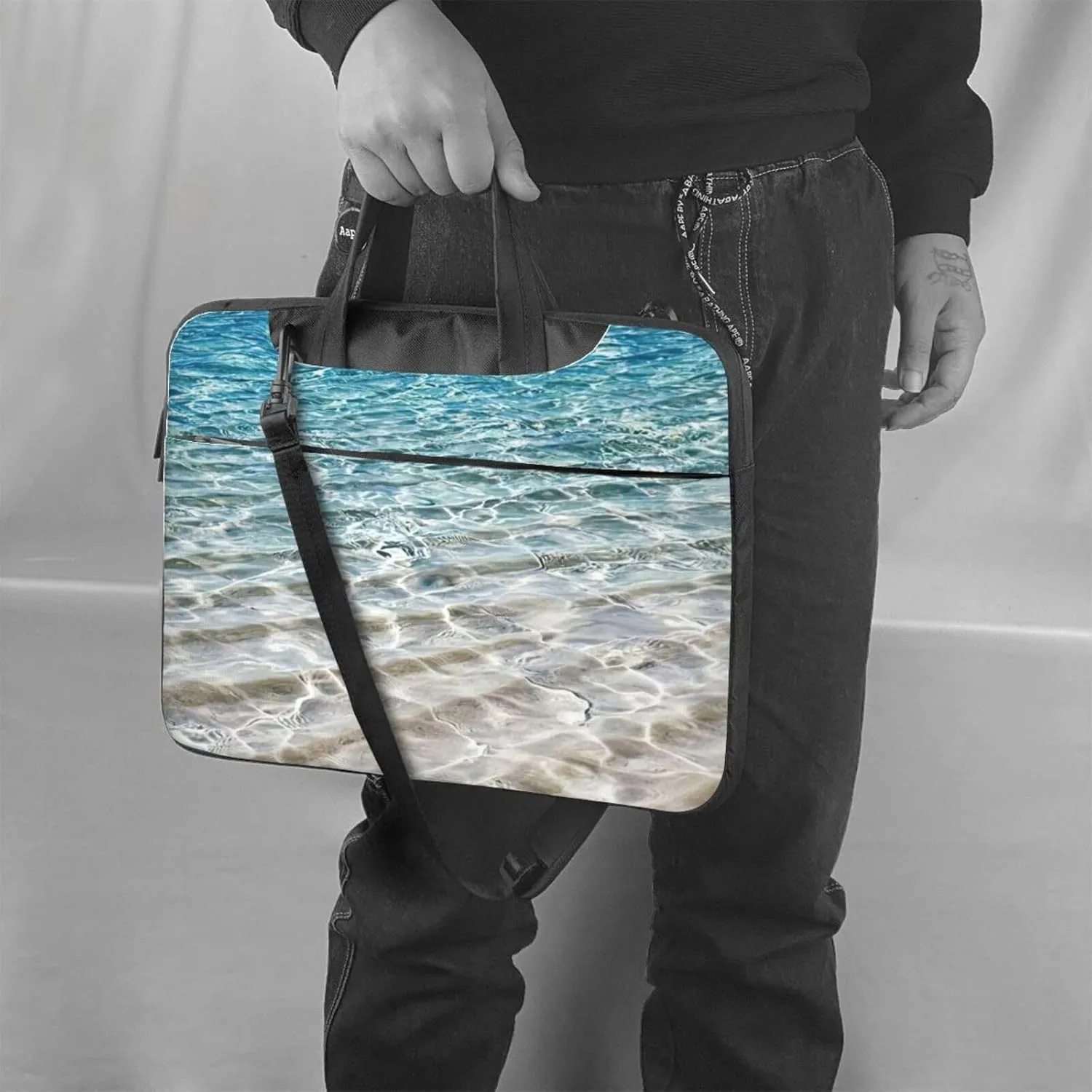 Clear Sea Water Print Versatile Laptop Bag Men's Laptop Case & Womenâ€™s Computer Bag with Shoulder Strap