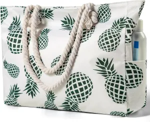 Clothirily Beach Bag for Women - Large Beach Tote Bag, Waterproof Sandproof Beach Bag with Zipper, Large Swim Pool Beach Tote