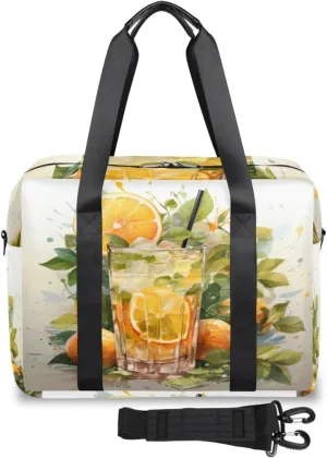 Cocktail Citrus Juice Womens Travel Bags, Weekender Carry on for Women, Sports Gym Bag, Workout Duffel bag, Overnight Shoulder Bag