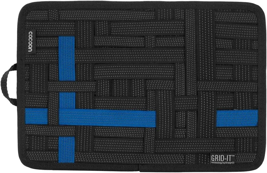 Cocoon Grid-IT - Pocket Organizer from 12 inches with Elastic Bands | Multifunctional System with Zipper and Passant - Black - 30,5x1,9x20,3 cm