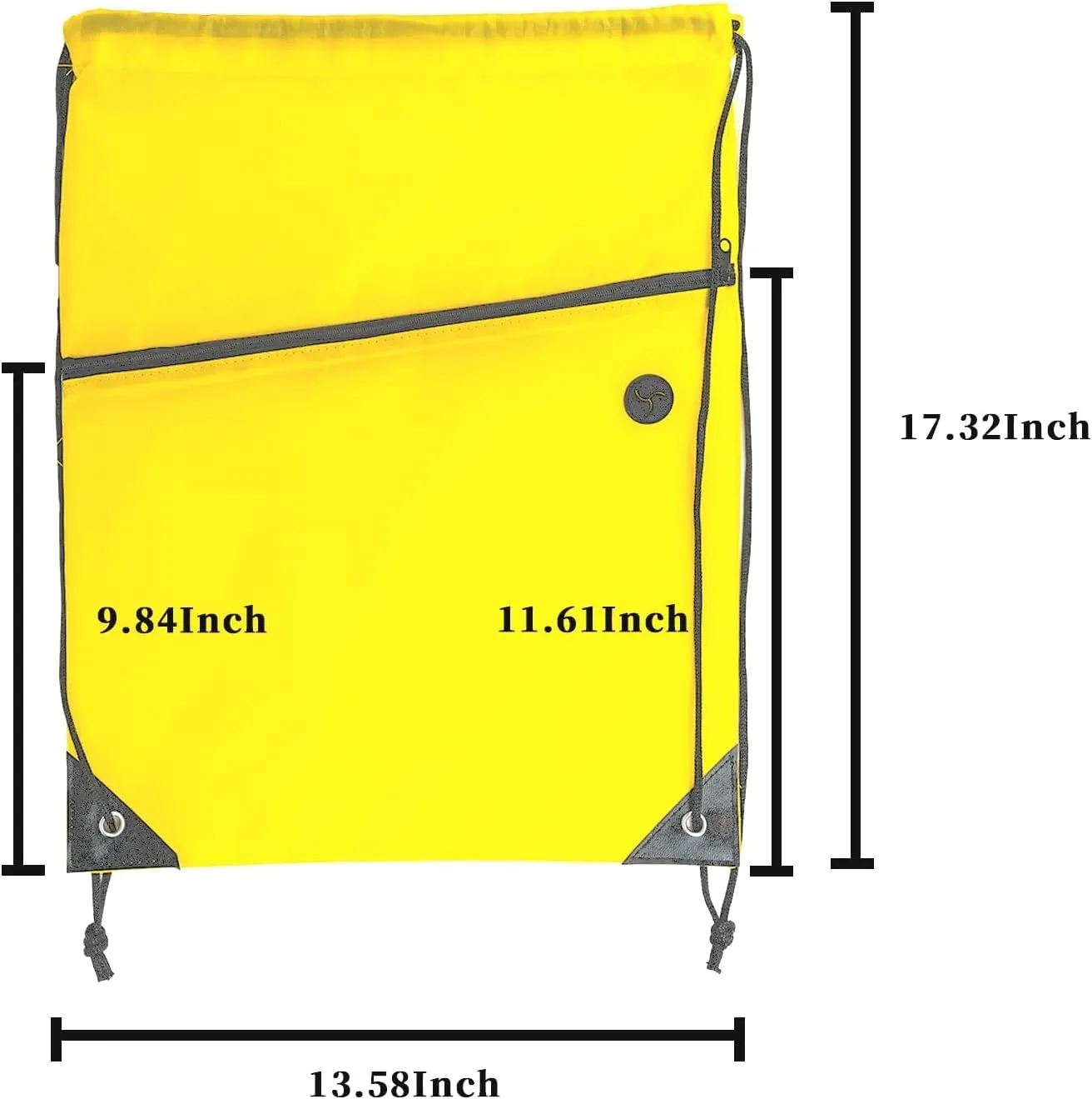 CODOBON Lightweight Drawstring Backpack – Foldable with 2 Compartments & Zip Pocket | Cable Port for Easy Access | Eco-Friendly for Gym, Travel, Everyday Use (20L, Yellow)