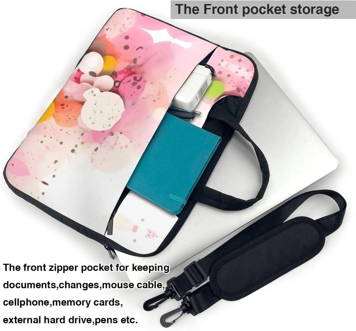 Color fragment paper Prints Laptop Bag - with Soft Interior, Multiple Pockets - Ideal for Men, Travel and Business